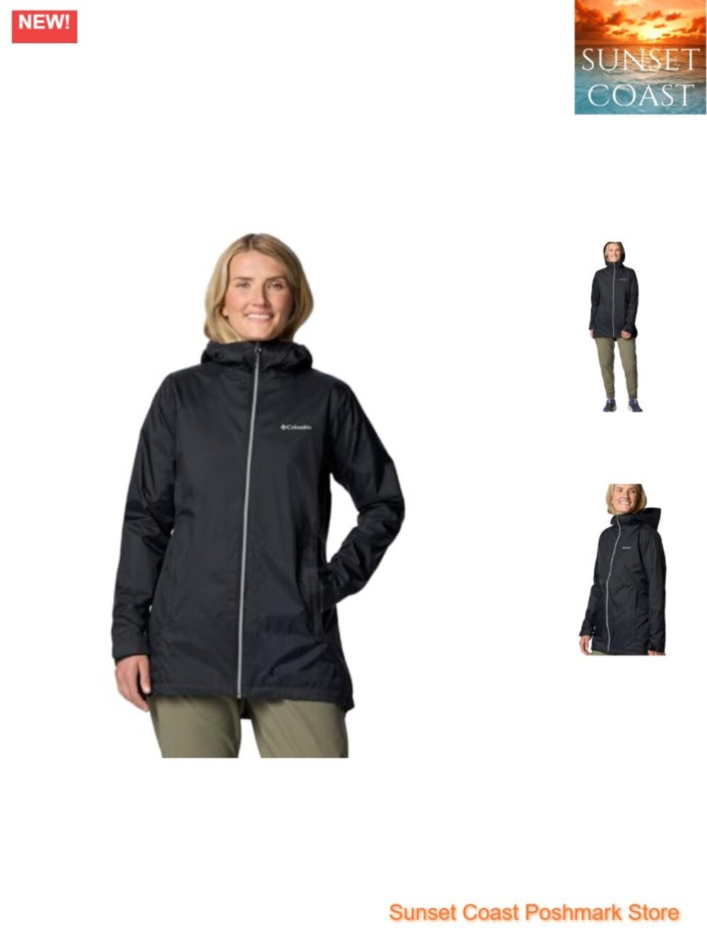 Columbia Women's Switchback II Lined Long Jacket Nylon Hooded Raincoat